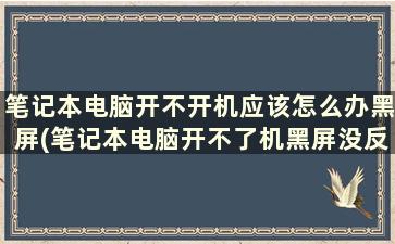 笔记本电脑开不开机应该怎么办黑屏(笔记本电脑开不了机黑屏没反应怎么办)