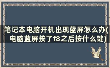 笔记本电脑开机出现蓝屏怎么办(电脑蓝屏按了f8之后按什么键)