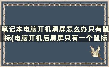 笔记本电脑开机黑屏怎么办只有鼠标(电脑开机后黑屏只有一个鼠标箭头)