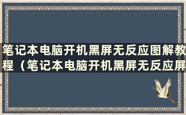 笔记本电脑开机黑屏无反应图解教程（笔记本电脑开机黑屏无反应屏幕不亮怎么办）