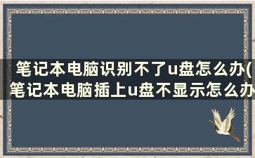 笔记本电脑识别不了u盘怎么办(笔记本电脑插上u盘不显示怎么办)