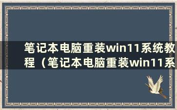 笔记本电脑重装win11系统教程（笔记本电脑重装win11系统的方法与技巧）