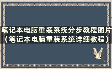 笔记本电脑重装系统分步教程图片（笔记本电脑重装系统详细教程）