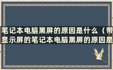 笔记本电脑黑屏的原因是什么（带显示屏的笔记本电脑黑屏的原因是什么）