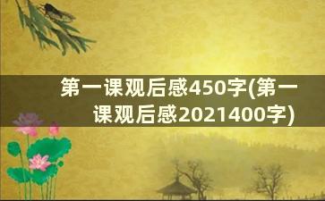 第一课观后感450字(第一课观后感2021400字)