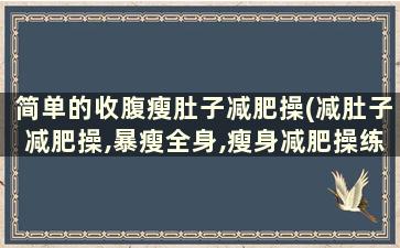 简单的收腹瘦肚子减肥操(减肚子减肥操,暴瘦全身,瘦身减肥操练)