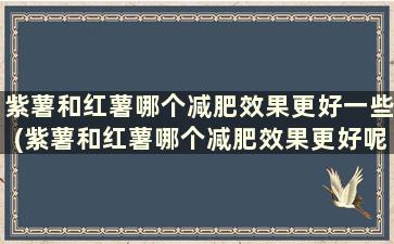 紫薯和红薯哪个减肥效果更好一些(紫薯和红薯哪个减肥效果更好呢)