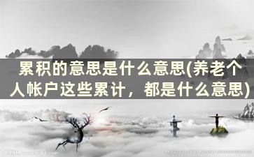 累积的意思是什么意思(养老个人帐户这些累计，都是什么意思)