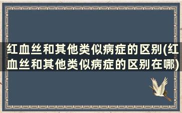 红血丝和其他类似病症的区别(红血丝和其他类似病症的区别在哪)