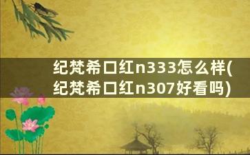 纪梵希口红n333怎么样(纪梵希口红n307好看吗)