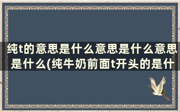 纯t的意思是什么意思是什么意思是什么(纯牛奶前面t开头的是什么意思)