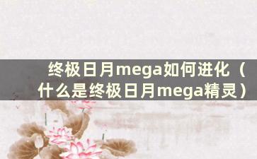 终极日月mega如何进化（什么是终极日月mega精灵）