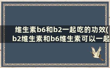 维生素b6和b2一起吃的功效(b2维生素和b6维生素可以一起吃么)