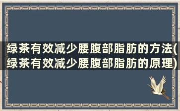 绿茶有效减少腰腹部脂肪的方法(绿茶有效减少腰腹部脂肪的原理)