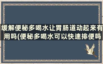 缓解便秘多喝水让胃肠道动起来有用吗(便秘多喝水可以快速排便吗)