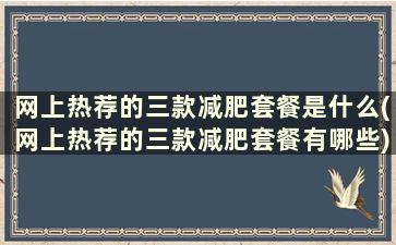 网上热荐的三款减肥套餐是什么(网上热荐的三款减肥套餐有哪些)