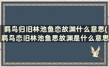 羁鸟归旧林池鱼恋故渊什么意思(羁鸟恋旧林池鱼思故渊是什么意思)