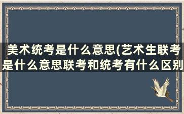 美术统考是什么意思(艺术生联考是什么意思联考和统考有什么区别)