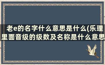 老e的名字什么意思是什么(乐理里面音级的级数及名称是什么意思)