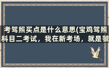 考驾照买点是什么意思(宝鸡驾照科目二考试，我在新考场，就是虢镇的那个，请问考场买点怎么买，要具体的)