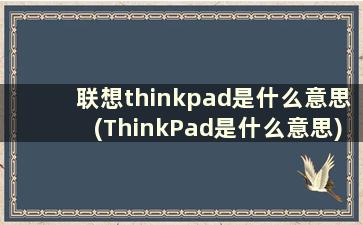 联想thinkpad是什么意思(ThinkPad是什么意思)