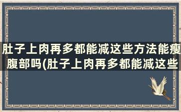 肚子上肉再多都能减这些方法能瘦腹部吗(肚子上肉再多都能减这些方法能瘦腹肌吗)