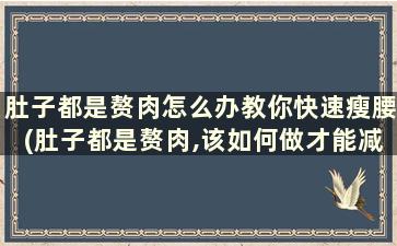 肚子都是赘肉怎么办教你快速瘦腰(肚子都是赘肉,该如何做才能减掉呢)