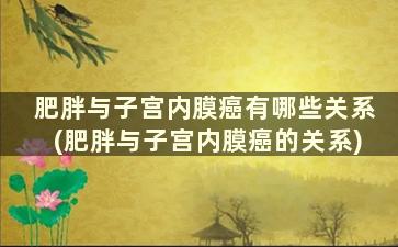 肥胖与子宫内膜癌有哪些关系(肥胖与子宫内膜癌的关系)