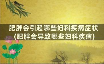 肥胖会引起哪些妇科疾病症状(肥胖会导致哪些妇科疾病)