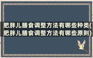 肥胖儿膳食调整方法有哪些种类(肥胖儿膳食调整方法有哪些原则)