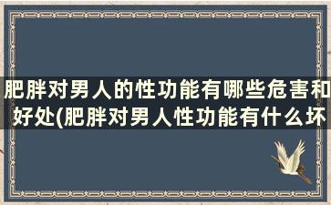 肥胖对男人的性功能有哪些危害和好处(肥胖对男人性功能有什么坏处)