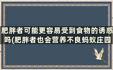 肥胖者可能更容易受到食物的诱惑吗(肥胖者也会营养不良蚂蚁庄园)