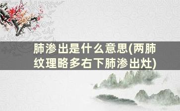 肺渗出是什么意思(两肺纹理略多右下肺渗出灶)