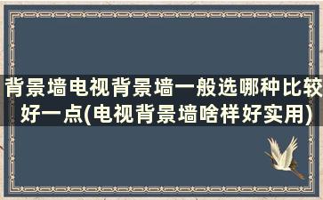 背景墙电视背景墙一般选哪种比较好一点(电视背景墙啥样好实用)