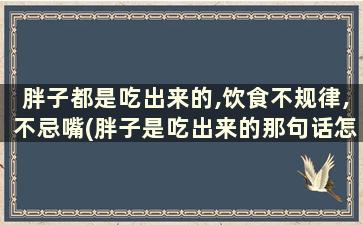 胖子都是吃出来的,饮食不规律,不忌嘴(胖子是吃出来的那句话怎么说的)