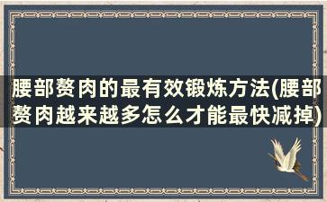 腰部赘肉的最有效锻炼方法(腰部赘肉越来越多怎么才能最快减掉)