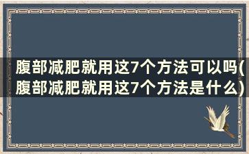 腹部减肥就用这7个方法可以吗(腹部减肥就用这7个方法是什么)