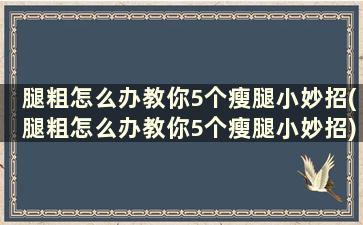 腿粗怎么办教你5个瘦腿小妙招(腿粗怎么办教你5个瘦腿小妙招)