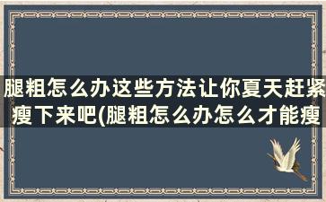 腿粗怎么办这些方法让你夏天赶紧瘦下来吧(腿粗怎么办怎么才能瘦)