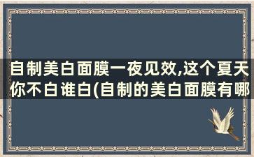 自制美白面膜一夜见效,这个夏天你不白谁白(自制的美白面膜有哪些效果比较好)