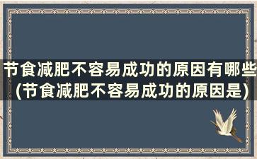 节食减肥不容易成功的原因有哪些(节食减肥不容易成功的原因是)