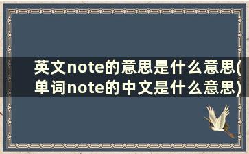 英文note的意思是什么意思(单词note的中文是什么意思)