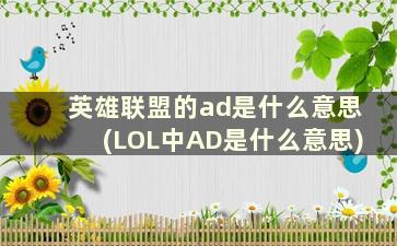 英雄联盟的ad是什么意思(LOL中AD是什么意思)