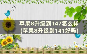 苹果8升级到147怎么样(苹果8升级到141好吗)