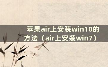 苹果air上安装win10的方法（air上安装win7）