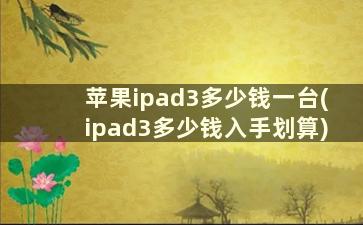 苹果ipad3多少钱一台(ipad3多少钱入手划算)