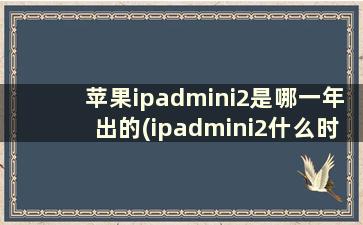 苹果ipadmini2是哪一年出的(ipadmini2什么时候上市的多少钱)