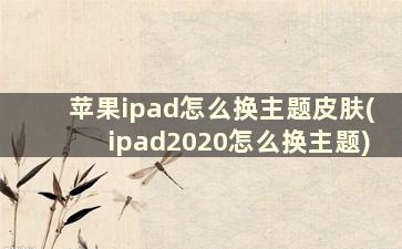 苹果ipad怎么换主题皮肤(ipad2020怎么换主题)