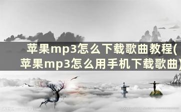 苹果mp3怎么下载歌曲教程(苹果mp3怎么用手机下载歌曲)