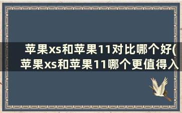 苹果xs和苹果11对比哪个好(苹果xs和苹果11哪个更值得入手)